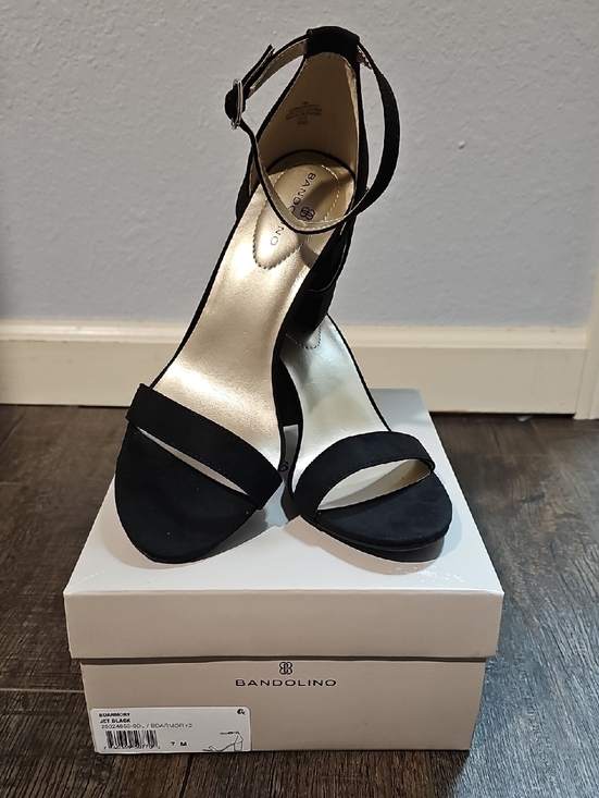 Bandolino Shoes - Bandolino Armory Women's 7 Black Suede Ankle-Strap Heels New In Box